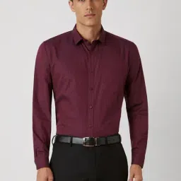 Van Heusen Maroon Cotton Slim Fit Printed Shirt-picture-33