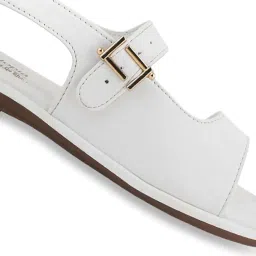 Shoetopia Women's White Ankle Strap Sandals image 4