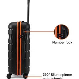 Nasher Miles Black Jupiter Large Hard Sided Checked Luggage image 4