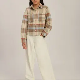 VERO MODA GIRL Iceland Poppy Cotton Checks Shirt image 5