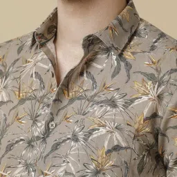 Linen Club Multicolored Linen Contemporary Fit Printed Shirt image 4