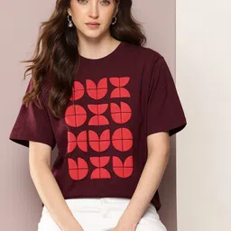 DILLINGER Geometric Puff Printed Drop-Shoulder Sleeves Pure Cotton Relaxed Fit T-shirt-picture-32