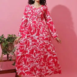SHEETAL Associates Women Floral Print Crepe Fit & Flare Maxi Dress-picture-32
