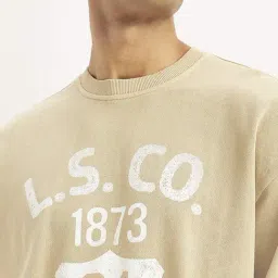 Levi's Beige Cotton Relaxed Fit Printed Sweatshirt image 4