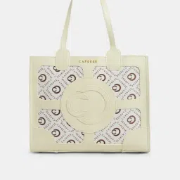 Caprese Beige Printed Tote Handbag image 2
