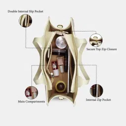 Caprese Beige Printed Tote Handbag image 4