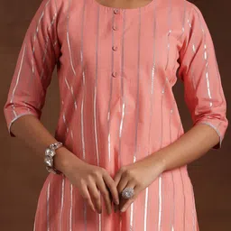 Libas Striped Gotta Patti Cotton Straight Kurta image 2