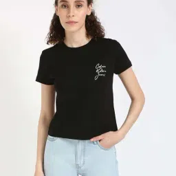 Calvin Klein Jeans Black Cotton Regular Fit T-Shirt-picture-28