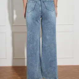 Miss Chase Light Blue Denim Solid Jeans image 2