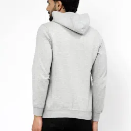 Kalt Grey Regular Fit Solid Hooded Sweatshirt image 2
