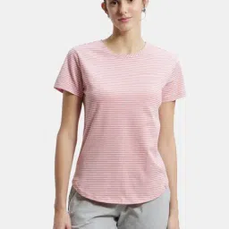 Jockey A121 Women's Super Combed Cotton Stripe Fabric Relaxed Fit Round Neck Half Sleeve T-Shirt-picture-30