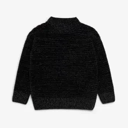 HOP Kids by Westside Black Knitted Shimmer Detailed Sweater-image-95