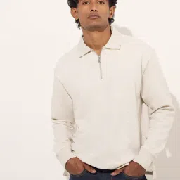 WES Casuals by Westside Beige Relaxed-Fit Cotton-Blend Sweatshirt image 1