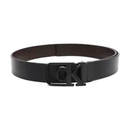 CALVIN KLEIN Black & Dark Brown Leather Reversible Belt-image-79