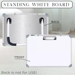 EDUWAY Magnetic Dry Erase Whiteboard Stand Type with Cap-Duster Marker Melamine & Aluminium White 30x40 cm (‎1x1.5 Feet.) image 5