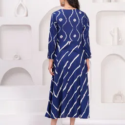 NAVYAAZRI Tie and Dye Print A-Line Midi Dress image 5