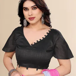 Moda Rapido Striped Zari Poly Georgette Saree image 3
