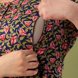 FASHION SWAG Women Printed Cotton Maternity Fit and Flare Ethnic Dress image 3