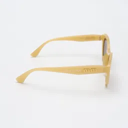 PELLE LUXUR Unisex Brown Lens & Yellow Oval Sunglasses with image 5