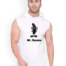 FABSTIEVE Men Banana Printed Hooded Sleeveless Cotton Gym Vests-picture-20