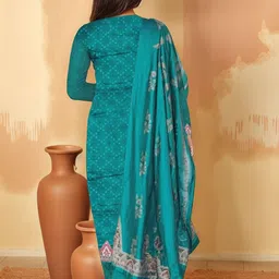 SZN Women Ethnic Motifs Printed Kurta with Trousers & Dupatta image 4