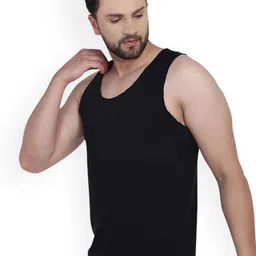 SLOWLORIS Pack Of 2 Typography Printed Round Neck Bio-Wash Gym Vests image 3