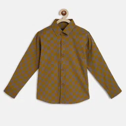 Tales & Stories 100% Cotton Full Sleeves Buffalo Checkered Shirt - Mustard Yellow-picture-10