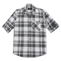 CAVIO Cotton Full Sleeves Checked Shirt - Green-picture-26