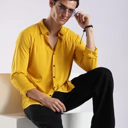 Blu MNKY Men Classic Slim Fit Casual Shirt-image-1