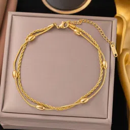 MYKI Stainless Steel Gold-Plated Charm Bracelet-picture-25