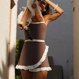 LULU & SKY Square Neck Bodysuit With Skirt Co-Ords image 3