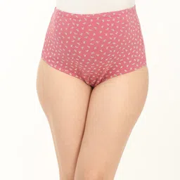 Bella Mama Cotton Elastane High Coverage Panties Leaf Print Pack of 3 (Color May Vary) image 3