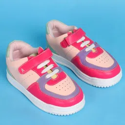 Pine Kids Velcro Closure Color Block Casual Shoes - Pink image 2