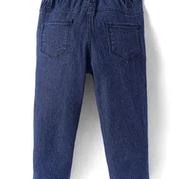 Babyhug Full Length Solid Washed Denim Jeans With Stretch - Navy Blue image 2
