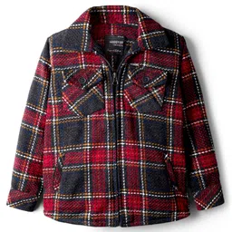 Noddy Full Sleeves Checked Jacket - Navy Blue image 2