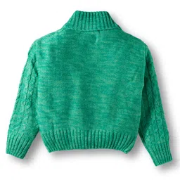 Wingsfield Full Sleeves Cable Knit Sweater - Green image 2