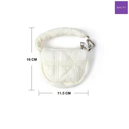 SALTY White Mini Quilted Puff Bag Charm image 4