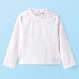 Babyhug Cotton Knit Full Sleeves Solid Colour Top & Leggings Set With Frock - Rust Orange image 3