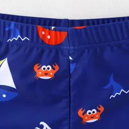 Babyhug Swimming Trunk With Boat Print - Blue image 3