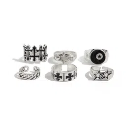 StyleCast x Revolte Set of 6 Silver-Plated Finger Ring-picture-40
