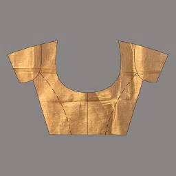 CHARUKRITI Beige Blended Solid Saree With Unstitched Blouse image 4