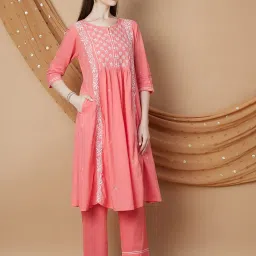 Melange by Lifestyle Women's Coral Kurta Set image 4