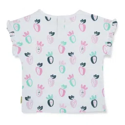Gini & Jony Kids White & Lilac Printed Top Set image 4