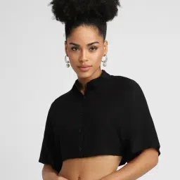 Forever 21 Black Crop Top-image-59