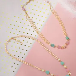 Zaveri Pearls Pink & Green Alloy Necklaces for Women-picture-37