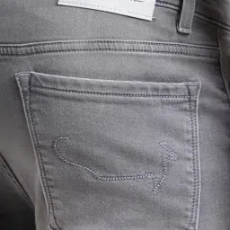 Simon Carter London Regular Fit Grey Lightly Washed Mid Rise Jeans image 4