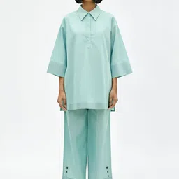 Neora Polo Collar Top With Palazzos Co-Ords-picture-10