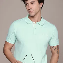 French Connection Brand Logo Printed Polo Collar T-shirt-picture-20