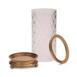 Pure Home and Living Gold Cylindrical Glass Candle Holder image 4
