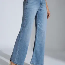 Miss Chase Light Blue Denim Solid Jeans-image-85